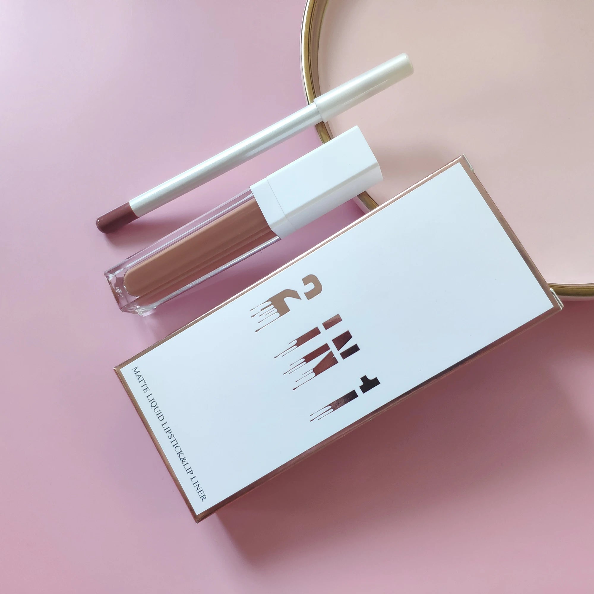 2 in 1 Vegan Liquid Lipstick Lip Liner Set