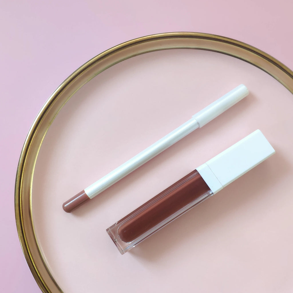 2 in 1 Vegan Liquid Lipstick Lip Liner Set