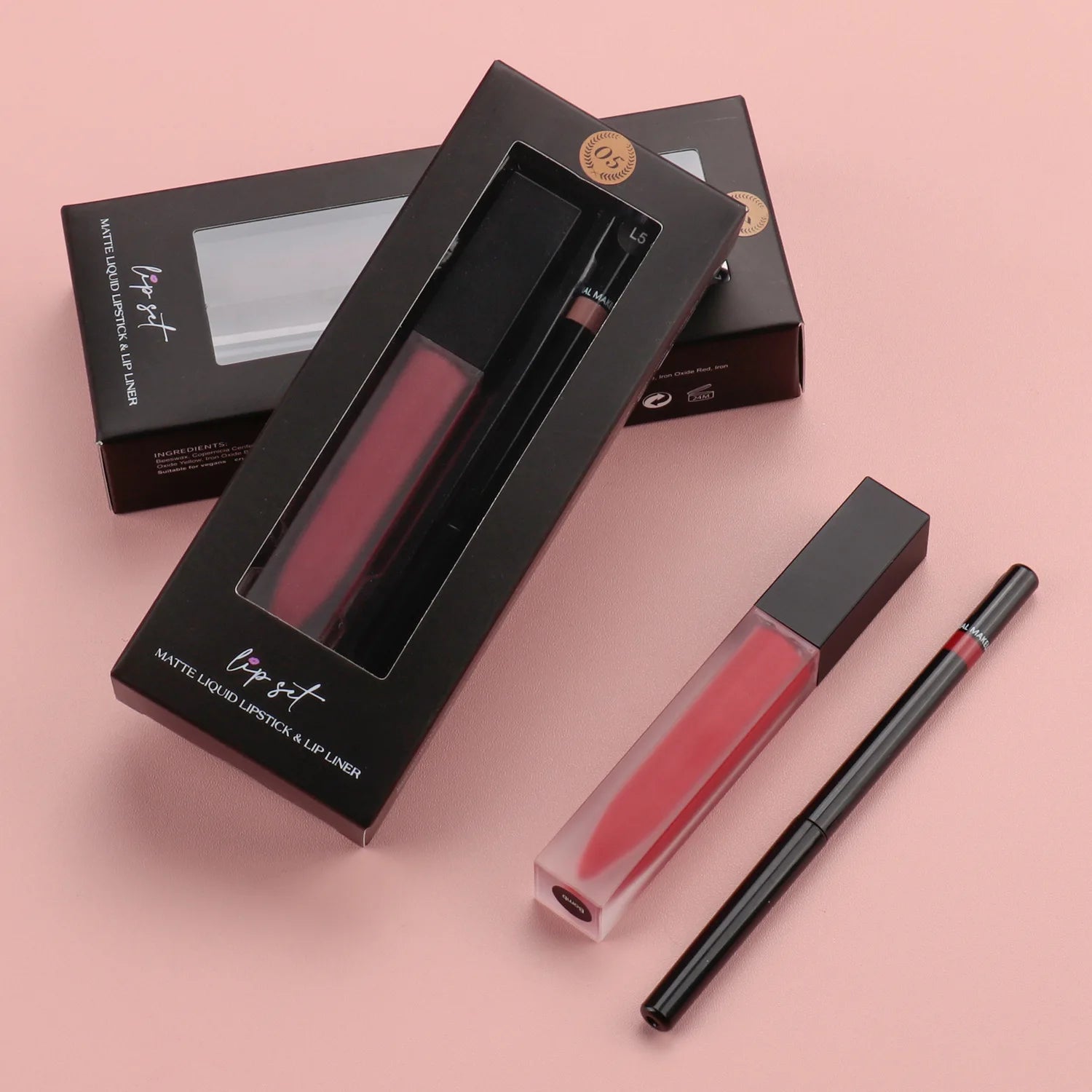 Vegan Matte 2 in 1 Lip Gloss + Lip Liner