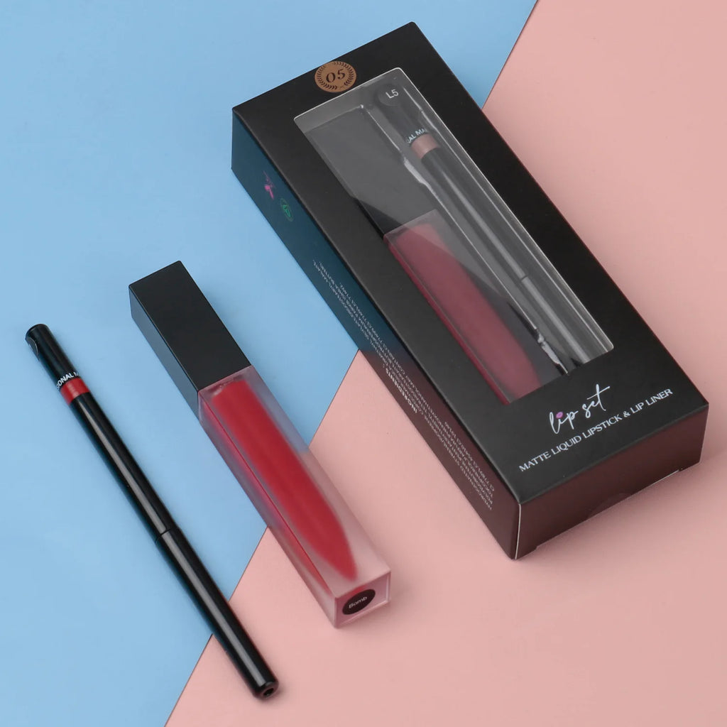 Vegan Matte 2 in 1 Lip Gloss + Lip Liner