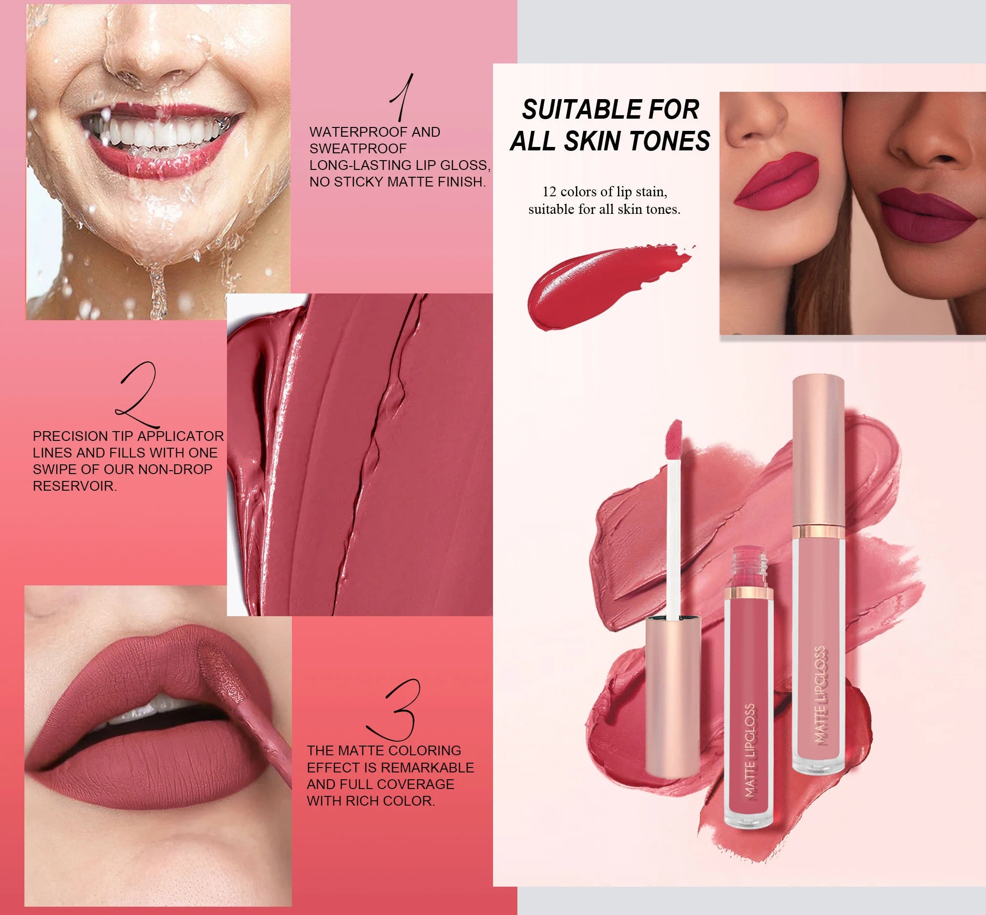 Round Tube Waterproof Matte Lipstick