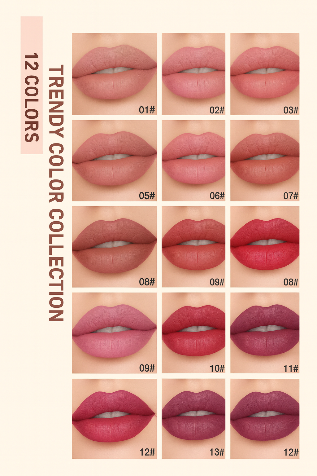 QIBEST Matte Nude Lipstick Pen Long Lasting Lipliner Lip Pencil