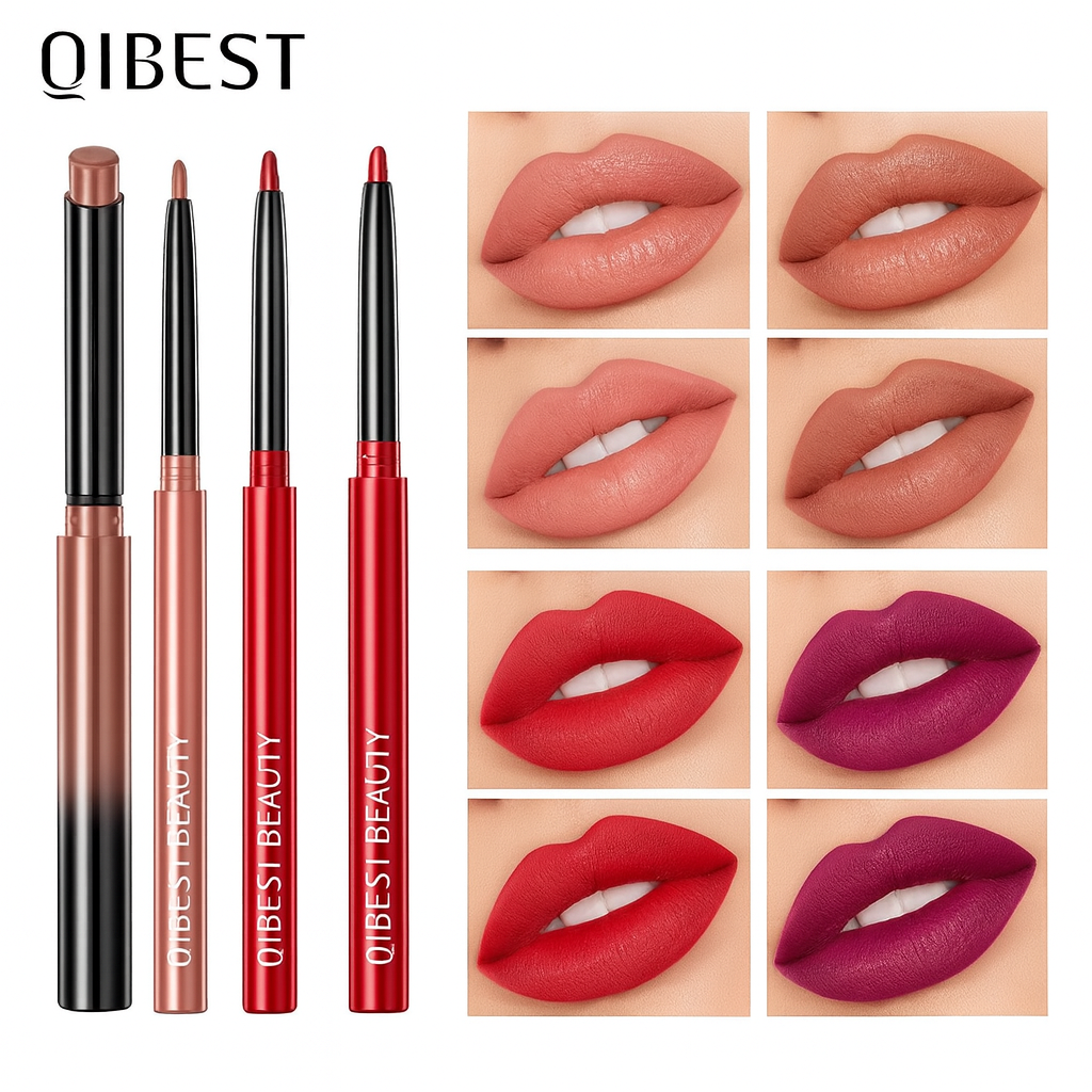 QIBEST Matte Nude Lipstick Pen Long Lasting Lipliner Lip Pencil